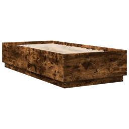Berkfield Home Bed Frame without Mattress Smoked Oak 90x200 cm in Brown - thumbnail 6
