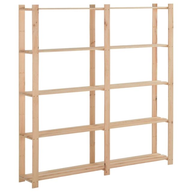 Berkfield Home 5-Tier Storage Rack 170x28.5x170 cm Solid Pinewood in Brown - image 1