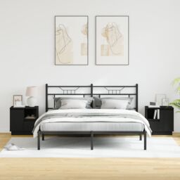 Berkfield Home Bedside Cabinets with LED 2 pcs Black Oak 50x34, 5x50 cm - thumbnail 5