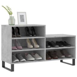 Berkfield Home Shoe Cabinet Concrete Grey 102x36x60 cm Engineered Wood - Size: 102 x 36 x 60 cm - thumbnail 3