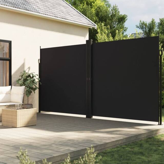 Berkfield Home Retractable Side Awning Black 200x1000 cm - image 1