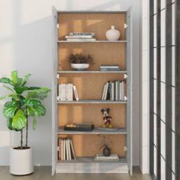Berkfield Home Classic Book Cabinet Grey Sonoma 82.5x30.5x185.5 cm Engineered Wood - thumbnail 1