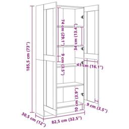Berkfield Home Classic Book Cabinet Grey Sonoma 82.5x30.5x185.5 cm Engineered Wood - thumbnail 8