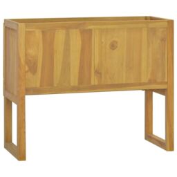 Berkfield Home Bathroom Cabinet 90x45x75 cm Solid Wood Teak in Brown - Size: 90 x 45 x 75 cm - thumbnail 5