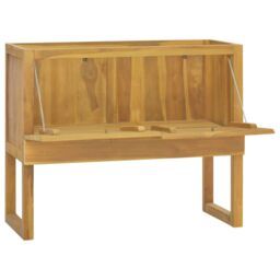 Berkfield Home Bathroom Cabinet 90x45x75 cm Solid Wood Teak in Brown - Size: 90 x 45 x 75 cm - thumbnail 2