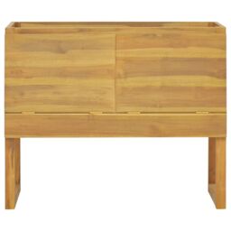 Berkfield Home Bathroom Cabinet 90x45x75 cm Solid Wood Teak in Brown - Size: 90 x 45 x 75 cm - thumbnail 3