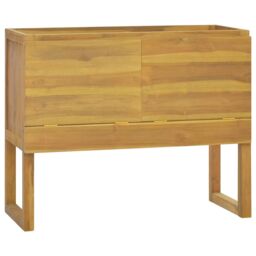 Berkfield Home Bathroom Cabinet 90x45x75 cm Solid Wood Teak in Brown - Size: 90 x 45 x 75 cm