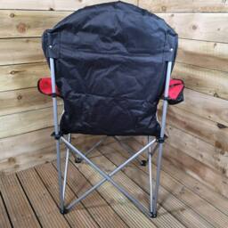 Samuel Alexander Luxury Padded High Back Outdoor Folding Chair with Cupholder in Red - thumbnail 5