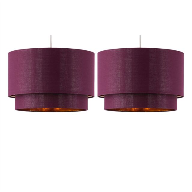First Choice Lighting Set of 2 Kozy - Burgundy & Gold 30cm Pendant Shades - image 1