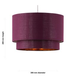 First Choice Lighting Set of 2 Kozy - Burgundy & Gold 30cm Pendant Shades - thumbnail 6