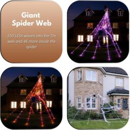 Marco Paul 23ft Giant Spider Web Halloween Decoration Pre-lit Spider Decor - thumbnail 4