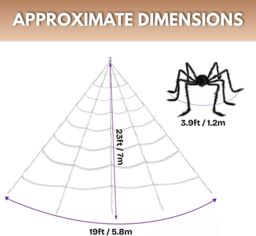 Marco Paul 23ft Giant Spider Web Halloween Decoration Pre-lit Spider Decor - thumbnail 2