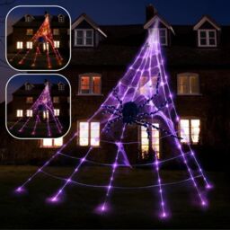 Marco Paul 23ft Giant Spider Web Halloween Decoration Pre-lit Spider Decor - thumbnail 8