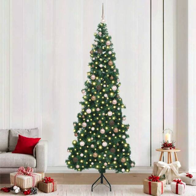 Berkfield Home Corner Artificial Christmas Tree Green 240 cm PVC & Metal - image 1