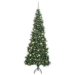 Berkfield Home Corner Artificial Christmas Tree Green 240 cm PVC & Metal - thumbnail 3