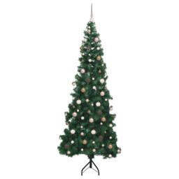 Berkfield Home Corner Artificial Christmas Tree Green 240 cm PVC & Metal - thumbnail 4