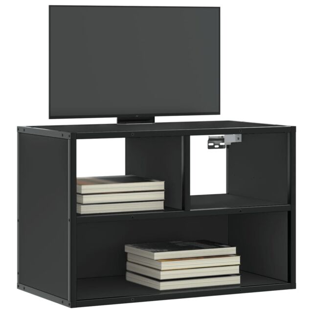 Berkfield Home TV Cabinet Black 60x31x39.5 cm Engineered Wood & Metal - image 1