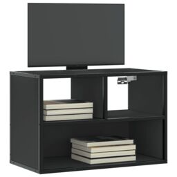 Berkfield Home TV Cabinet Black 60x31x39.5 cm Engineered Wood & Metal - thumbnail 1