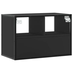 Berkfield Home TV Cabinet Black 60x31x39.5 cm Engineered Wood & Metal - thumbnail 6