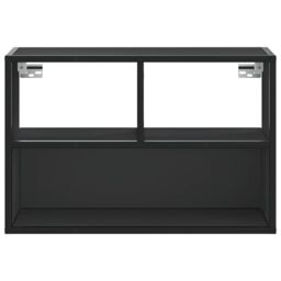 Berkfield Home TV Cabinet Black 60x31x39.5 cm Engineered Wood & Metal - thumbnail 4