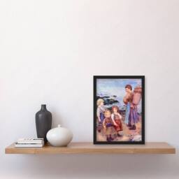 Artery8 Pierre Auguste Renoir Framed Wall Art Mussel Fishers at Berneval - Size: A4 - thumbnail 2