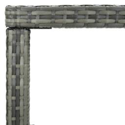 Berkfield Home Garden Bar Table Grey 130x60x110 cm Poly Rattan & Glass - Size: 130 x 60 x 110 cm - thumbnail 4