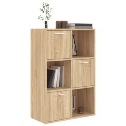 Berkfield Home Storage Cabinet Sonoma Oak 60x29.5x90 cm Engineered Wood in Brown - thumbnail 4