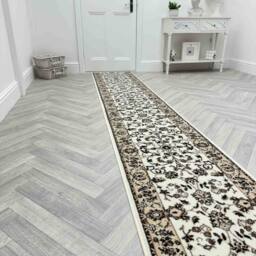 runrug Hallway Carpet Runner Rug - Soft & Comfy, 9mm - 'Traditional' in Cream - Size: 60 cm x 150 cm - thumbnail 3
