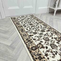 runrug Hallway Carpet Runner Rug - Soft & Comfy, 9mm - 'Traditional' in Cream - Size: 60 cm x 150 cm - thumbnail 1