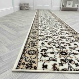 runrug Hallway Carpet Runner Rug - Soft & Comfy, 9mm - 'Traditional' in Cream - Size: 60 cm x 150 cm - thumbnail 5