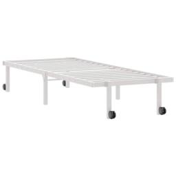 Berkfield Home Bed Frame without Mattress Foldable White 75x190 cm Steel - thumbnail 5