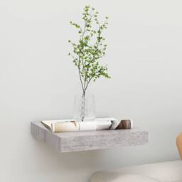 Berkfield Home Floating Wall Shelf Concrete Grey 23x23.5x3.8 cm MDF - thumbnail 2