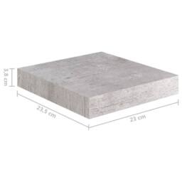 Berkfield Home Floating Wall Shelf Concrete Grey 23x23.5x3.8 cm MDF - thumbnail 7