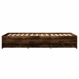 Berkfield Home Durable Bed Frame without Mattress Smoked Oak 90x190 cm Single En in Brown - thumbnail 6