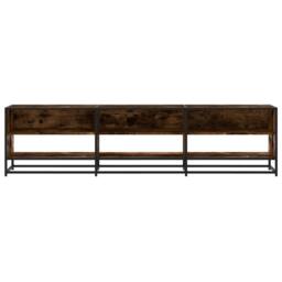 Berkfield Home TV Cabinet Smoked Oak 180x40x46 cm Engineered Wood in Brown - Size: 180 x 40 x 46 cm - thumbnail 4