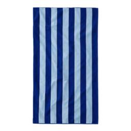 Misona Extra Large Striped Beach Towel - 100% Cotton in Blue - thumbnail 1