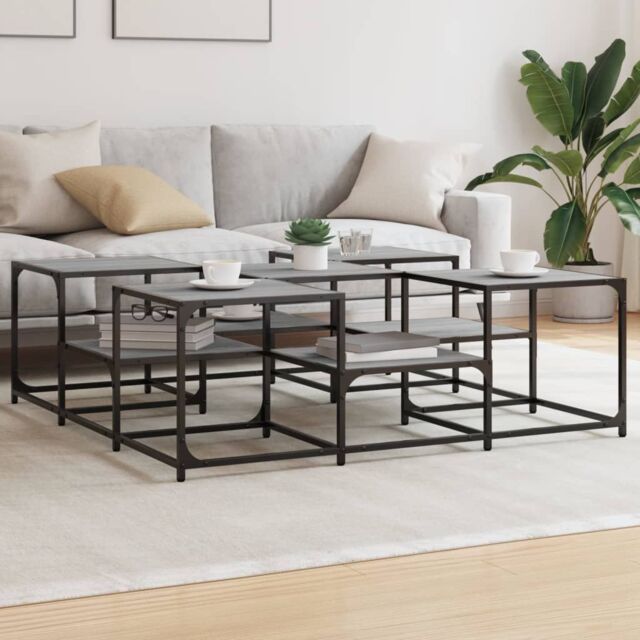 Berkfield Home Coffee Table Grey Sonoma 121x121x40 cm Engineered Wood - Size: 121 x 121 x 40 cm - image 1