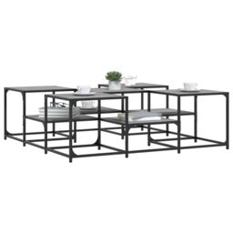Berkfield Home Coffee Table Grey Sonoma 121x121x40 cm Engineered Wood - Size: 121 x 121 x 40 cm - thumbnail 4