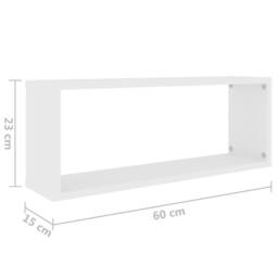 Berkfield Home Wall Cube Shelf 6 pcs White 60x15x23 cm Engineered Wood - Size: 60 x 15 x 23 cm - thumbnail 9