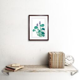 "Artery8 Wall Art Print Blooming Hosta Ohara Koson Art Framed 9x7 inch in Brown - Size: W7"" x H9""" - thumbnail 2