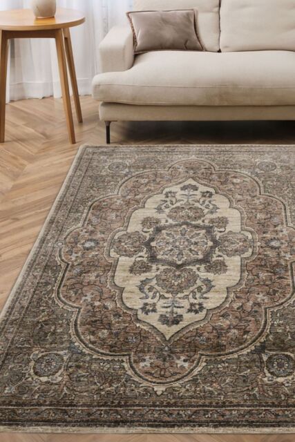 The Rug Shop UK Orange Border Floral Traditional Polyester Easy To Clean Rug - Size: 160 cm x 235 cm - image 1