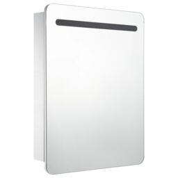 Berkfield Home LED Bathroom Mirror Cabinet 60x11x80 cm in White - Size: 60 x 11 x 80 cm - thumbnail 3