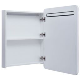 Berkfield Home LED Bathroom Mirror Cabinet 60x11x80 cm in White - Size: 60 x 11 x 80 cm - thumbnail 5
