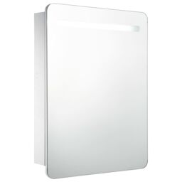 Berkfield Home LED Bathroom Mirror Cabinet 60x11x80 cm in White - Size: 60 x 11 x 80 cm - thumbnail 2