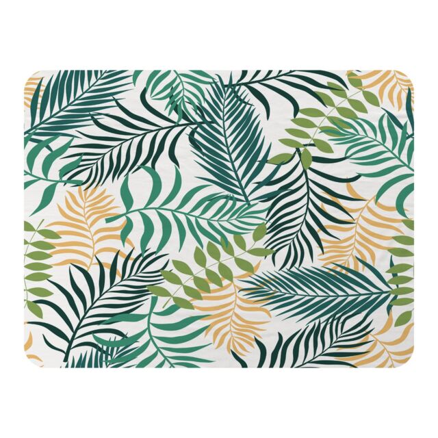 Benjamin Tate Design Tropical palm leaves Designer Blanket in Natural - Size: 120 cm x 150 cm - image 1