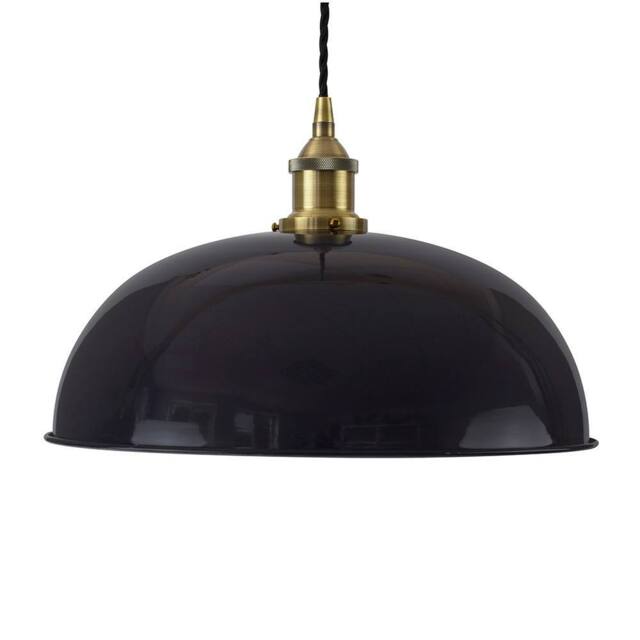 SE Home Navy Blue Worcester Pendant Light - Antique Brass - Black Twisted - image 1