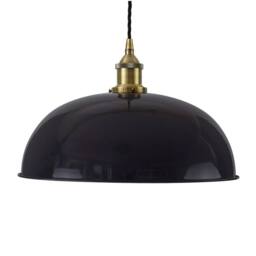 SE Home Navy Blue Worcester Pendant Light - Antique Brass - Black Twisted