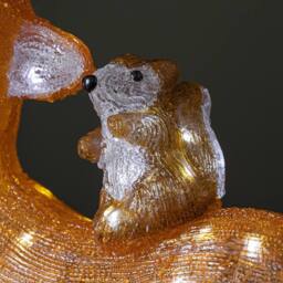 Samuel Alexander 40cm Acrylic Sitting Deer w/Animals w/80 WW LEDS in White - thumbnail 5