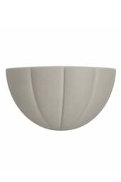 ValueLights Leonardo Scallop Curve Ceramic Flush Wall Sconce Light with Bulb in Pale Grey - thumbnail 6