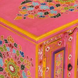 Berkfield Home TV Cabinet Pink 110x30x40 cm Solid Wood Mango - Size: 110 x 30 x 40 cm - thumbnail 9
